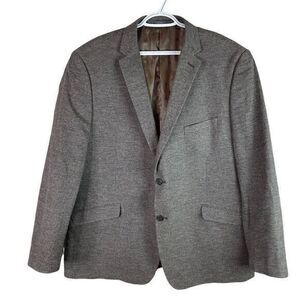 Madison Modern Fit Blazer Jacket Sport Coat Mens 48R Brown 2 Button Padded Elbow